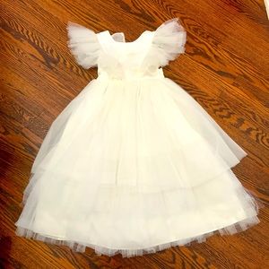 Girls size 6 flower girl gown petticoat long zipper in back